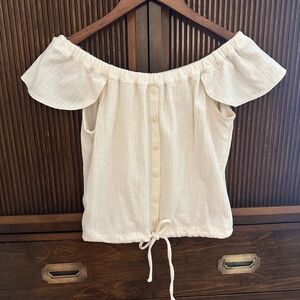 Madewell Cream Off-Shoulder Top